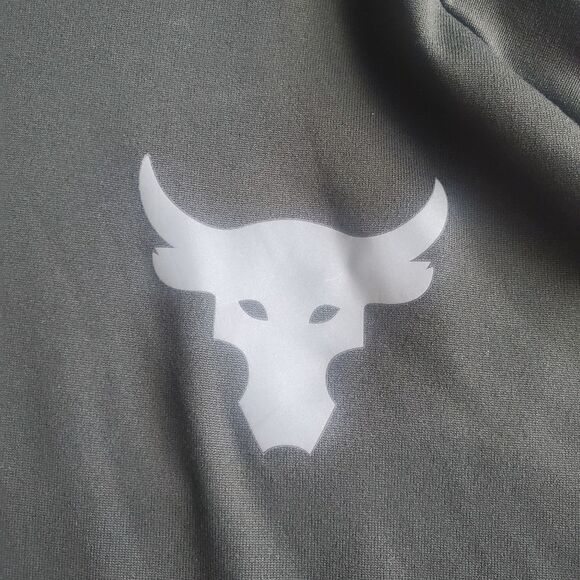 Under Armour Project Rock The Charged Cotton T Shirt Hoodie Olive Men’s Large - Picture 3 of 4